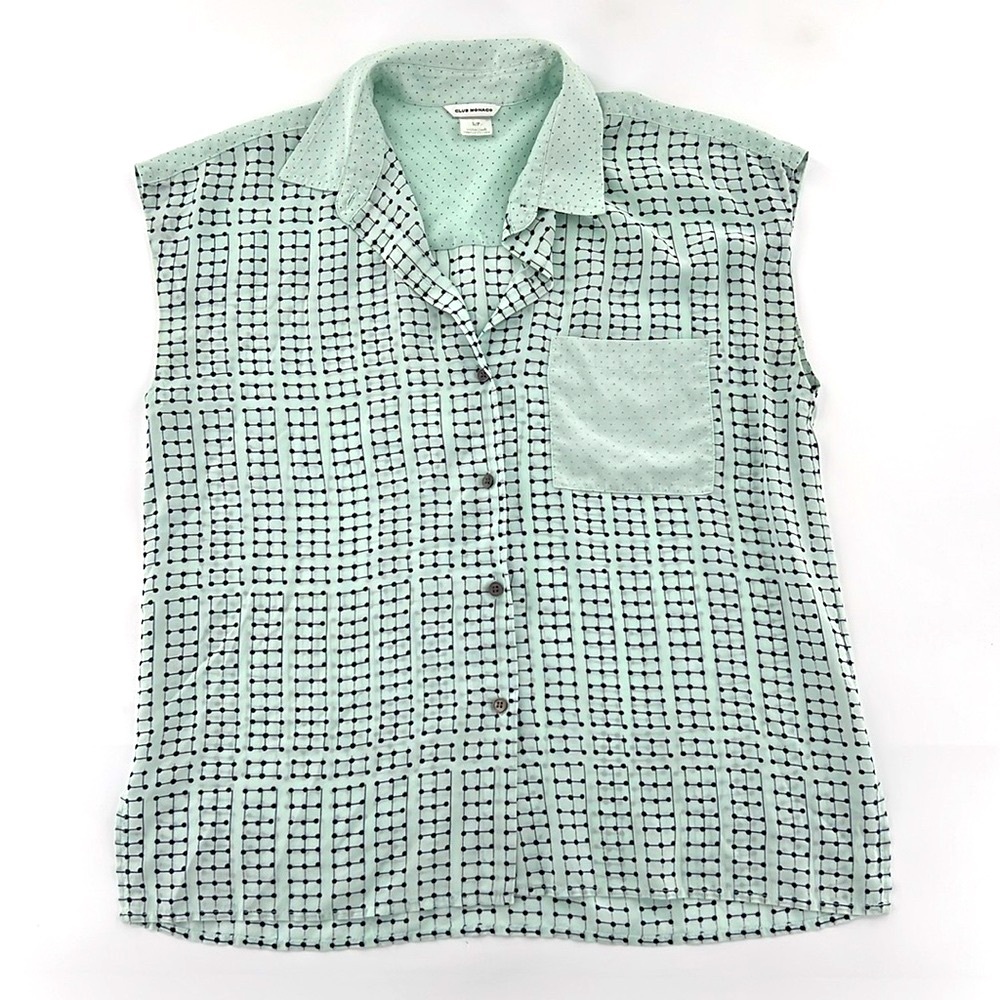 Club‎ Monaco silk abstract print Patterned blouse office work professional small